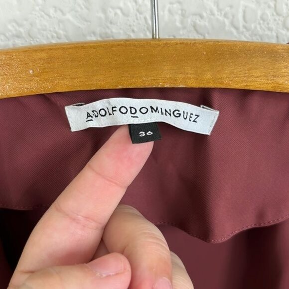 Adolfo Dominguez Draped Pleated Sleeve V Neck Button Blouse - Picture 6 of 6